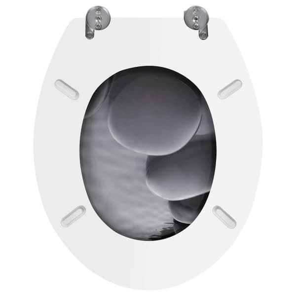 Toalettsitsar med lock 2 st MDF stenar