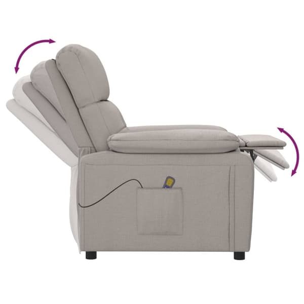 Massagefåtölj taupe tyg