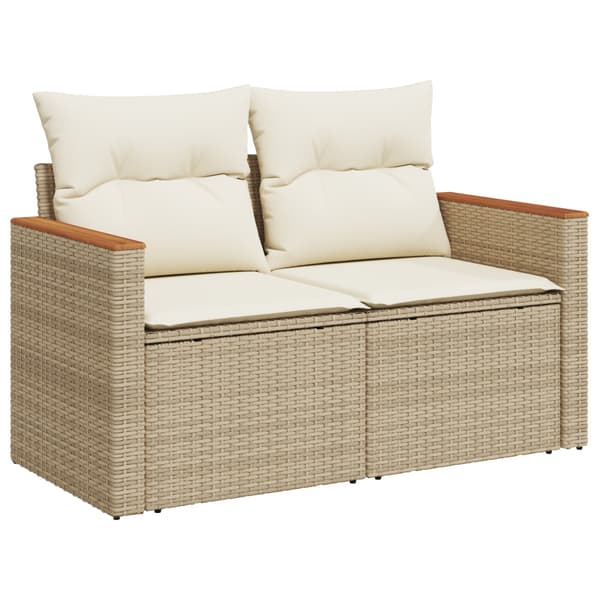 Trädgårdsoffset 10 pcs Beige konstrotting