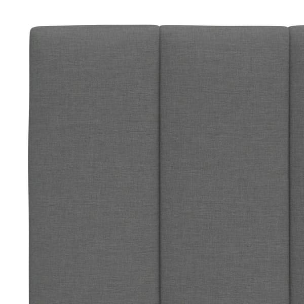 Bed Frame without Mattress "Hanko" Dark Grey 100x200cm Fabric