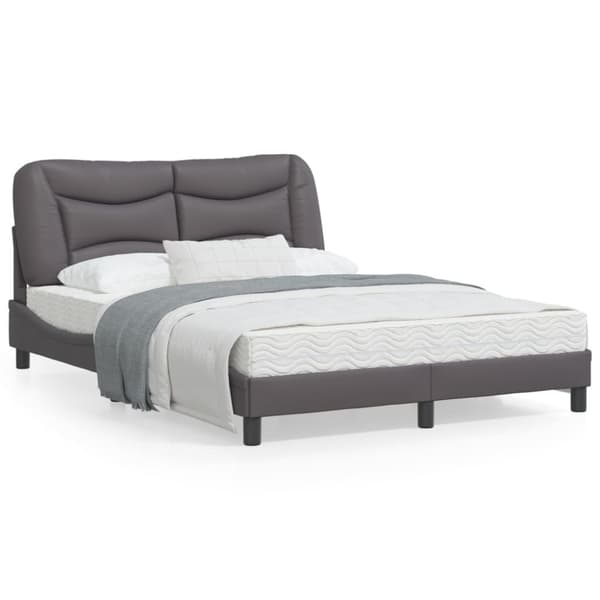 Bed Frame with LED without Mattress "Hvar" Grey 120x200 cm
