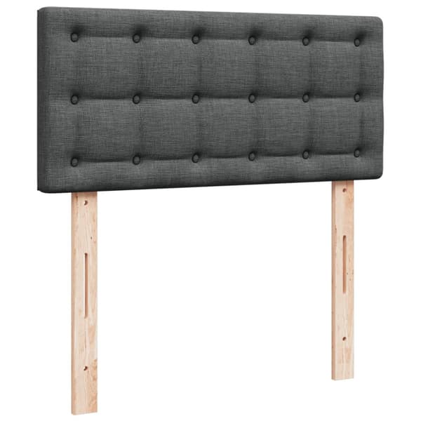 Ramsäng med madrass mörkgrå 100x200 cm tyg