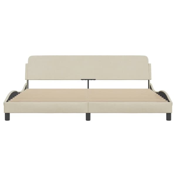 Bed Frame "Dover" Cream 200x200 cm Fabric