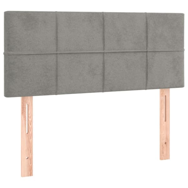 Sänggavel ljusgrå 80x5x78/88 cm sammet