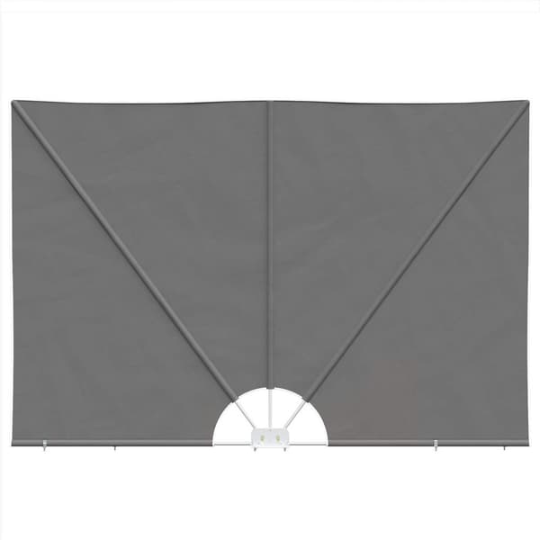 Balkongskärm 240 x 160 cm Polyester Rektangulär Ljusgrå