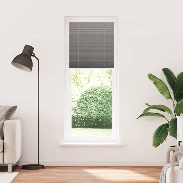 Plisserad persienn antracit 75x200cm tyg bredd 74,4cm polyester