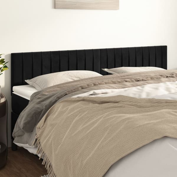 Sänggavlar svart 160x5x78/88 cm sammet