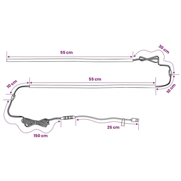 LED Band 2 st Svart SMD5050
