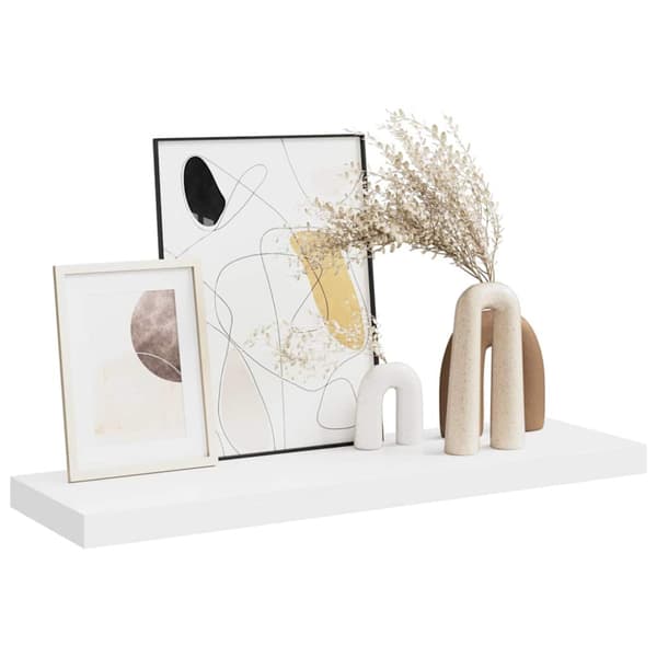 Svävande vägghylla vit 80x23,5x3,8 cm MDF