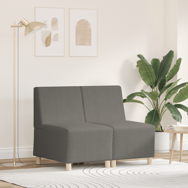 Modulsofa utan armstöd 2 pcs Ljusgrå 55 x 74 x 82 cm