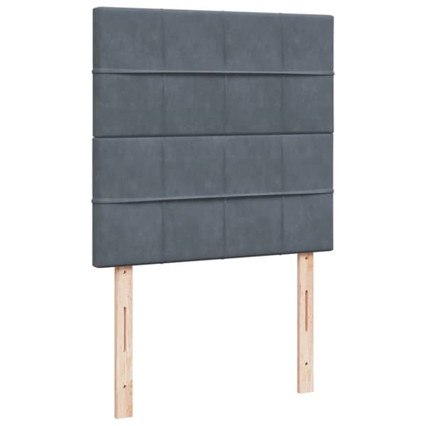 Ramsäng med madrass mörkgrå 80x200 cm sammet