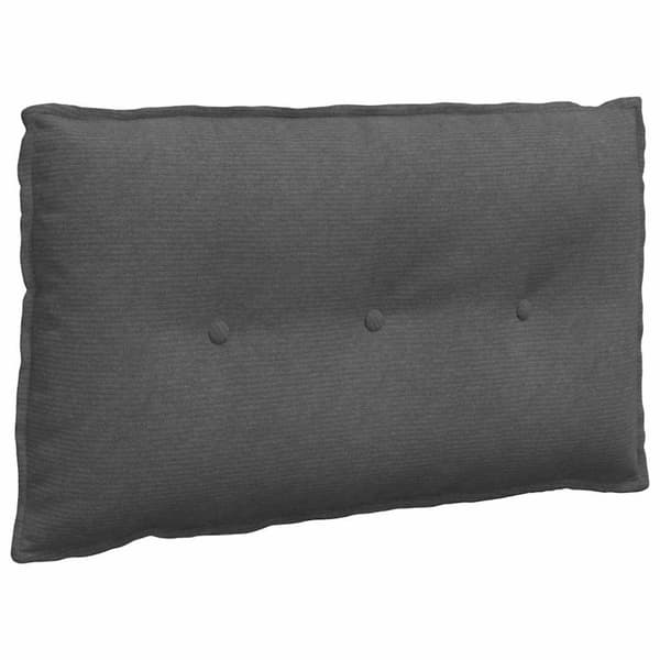 Ryggkudde Mörkgrå 80 x 50 cm Kordread tyg