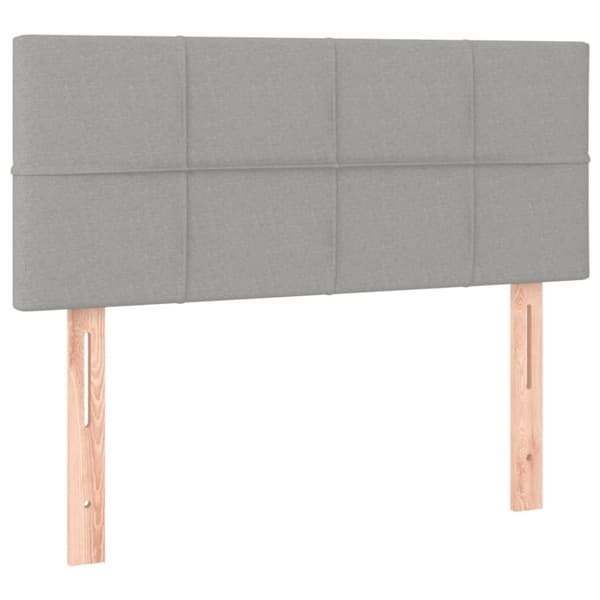 Ramsäng med madrass ljusgrå 90x190 cm sammet
