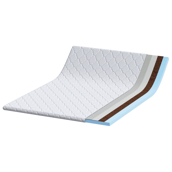 Kokostopper Vit 140 x 200 cm Jacquardtyg