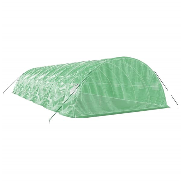 Växthus med stålram grön 60 m² 12x5x2,3 m