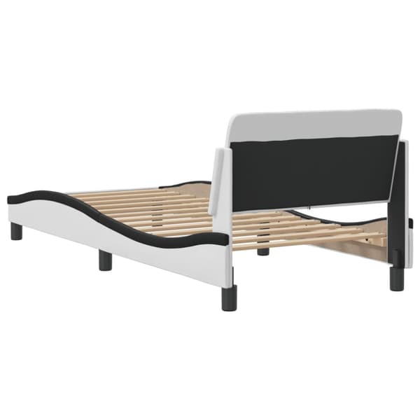 Bed Frame "Dover" White&Black 80x200 cm Faux Leather