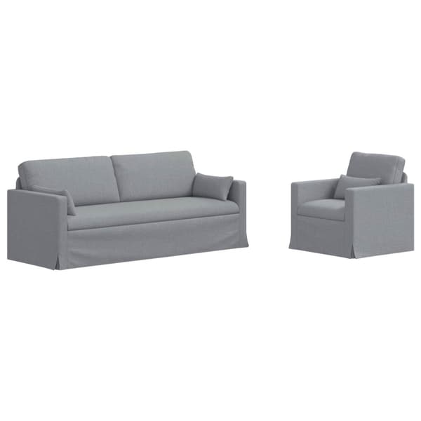 Soffset 2 pcs Ljusgrå 198 x 78 x 80 cm tyg