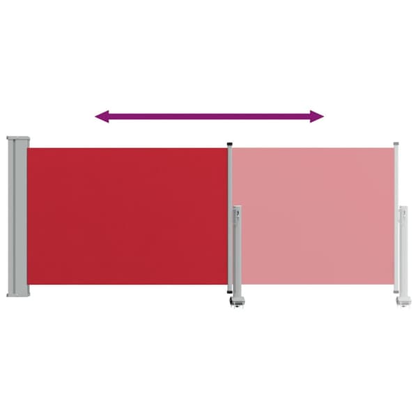 Infällbar sidomarkis 100x300 cm röd
