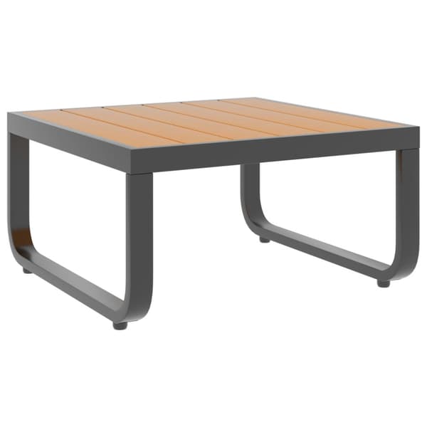 Hörnsoffa set med dynor 4 delar aluminium och WPC