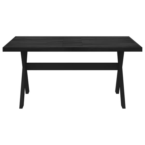 Matbord NOAIN 160 cm Massiv furu Svart Rektangulär