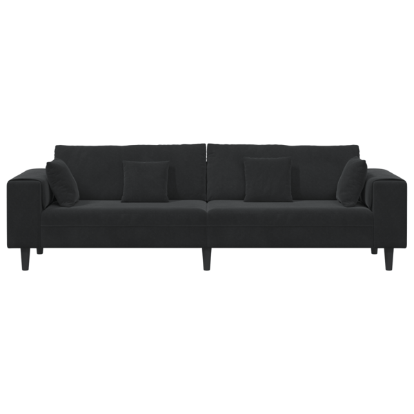 Soffa Svart 250 x 77 x 76 cm Sammet