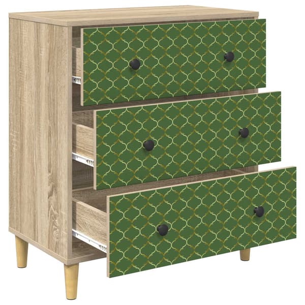 Kommode GELEEN Smaragd geometriskt mönster 66 x 36,5 x 75 cm