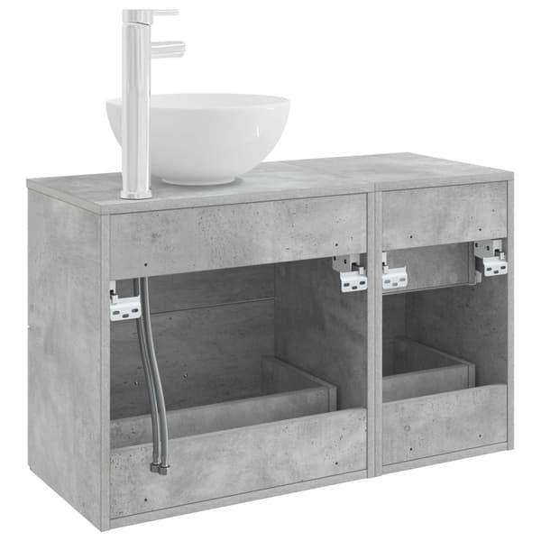 Badrumsmöbelset 2 pcs Betonggrå Konstruerat trä