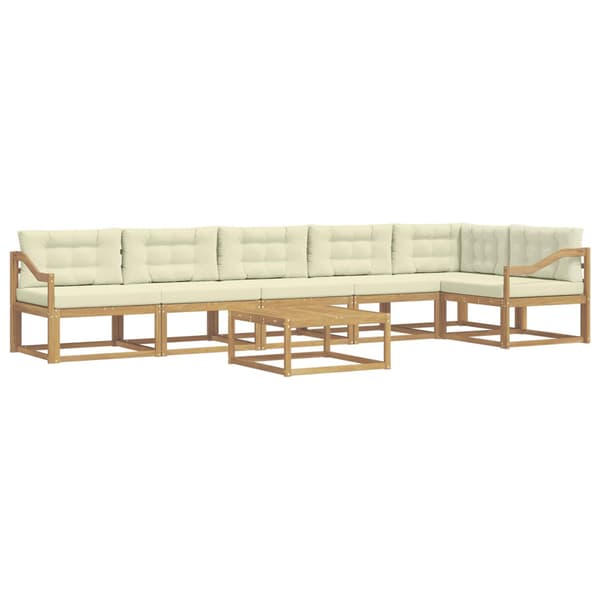 Utomhussoffset 7 pcs Vit och grädde 79 x 79 x 37 cm Polyester