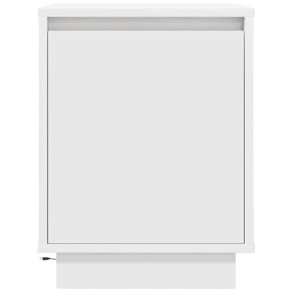 Sängbord med LED-lampor vit 38x34x50 cm