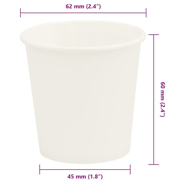 Kaffekoppar i papper 1000 st 4oz 100ml vit