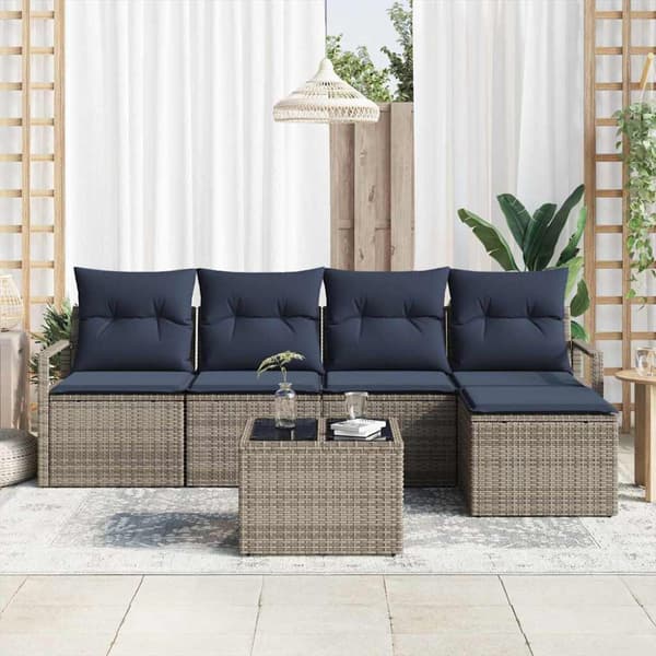 Soffset med kudde 6 pcs Grå konstrotting