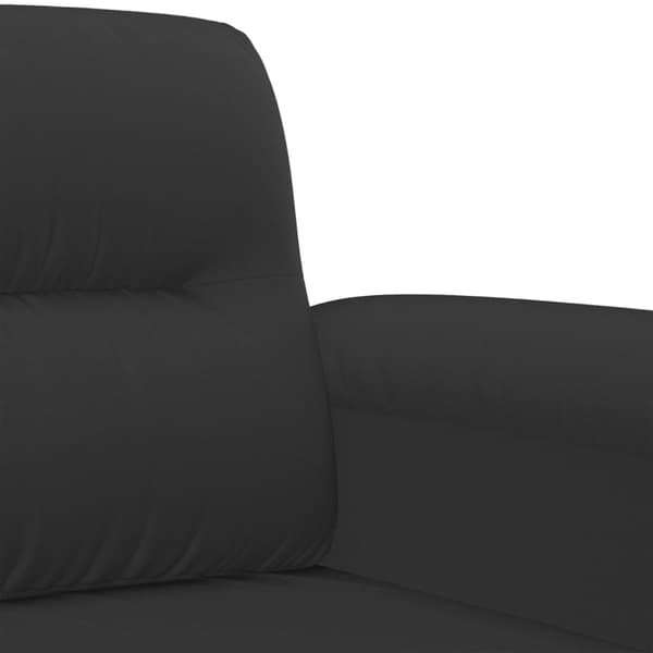 Soffgrupp med kuddar 2 delar svart mikrofibertyg