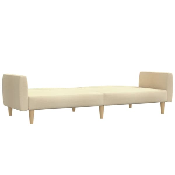 Bäddsoffa 2-sits gräddvit tyg
