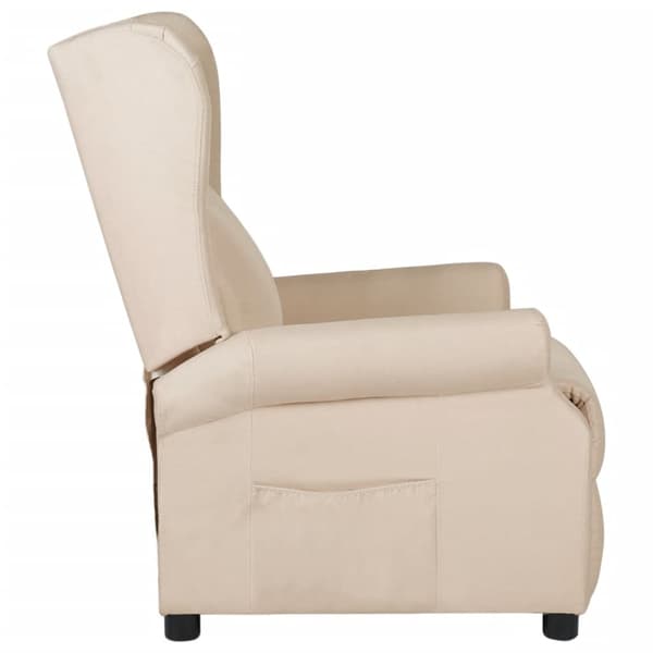 Reclinerfåtölj gräddvit tyg
