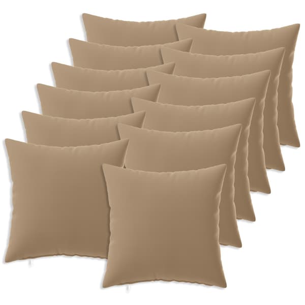 Kuddöverdrag 12 st HEERLEN Taupe 50 x 50 cm Polyester