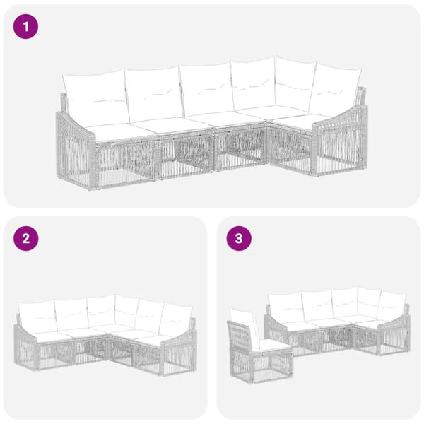Trädgårdsoffset 5 pcs Grå konstrotting