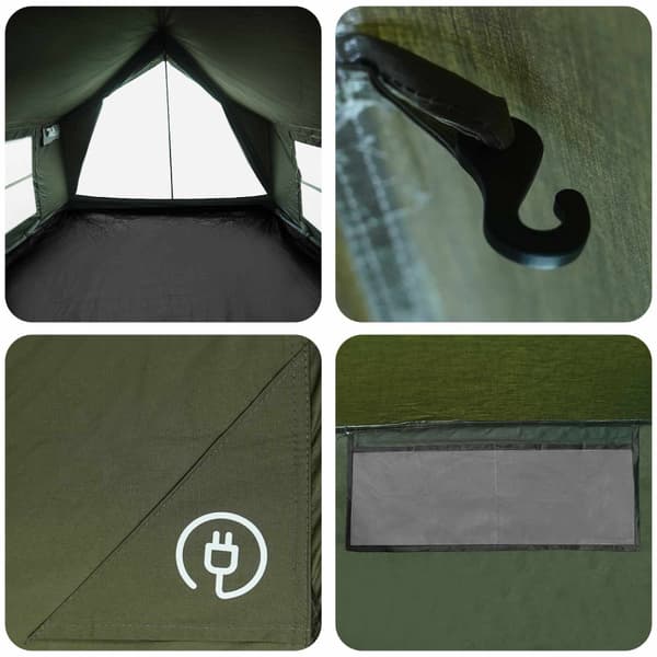 Stuga Tält Armégrön 340 x 246 x 210 cm Polyester / Bomull