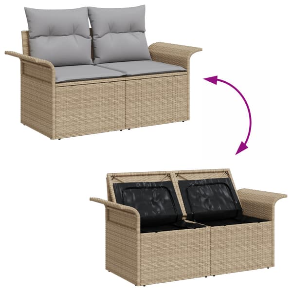 Trädgårdsoffset 8 st Poly rattan