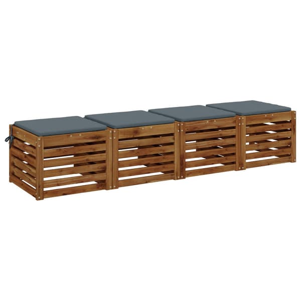 4-delade Sittdynor SOEST 4 st 100% Polyester Blå 50 x 50 x 3 cm