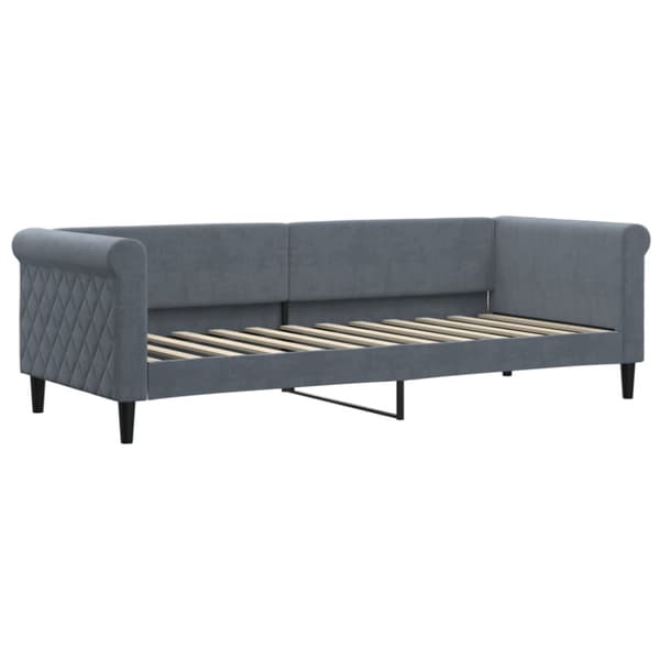 Dagbädd utdragbar med lådor mörkgrå 80x200 cm sammet