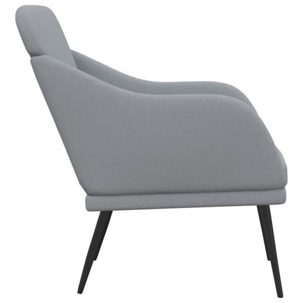 Fåtölj ljusgrå 63x76x80 cm tyg