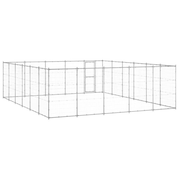 Hundgård för utomhusbruk galvaniserat stål 36,3 m²