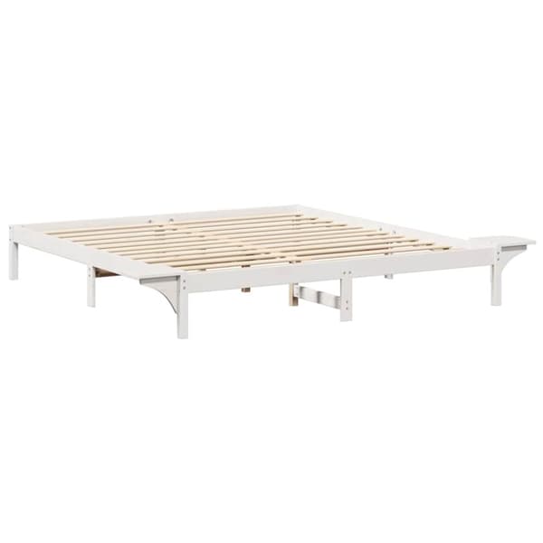 Sängram Vit 180 x 200 cm Massiv furu