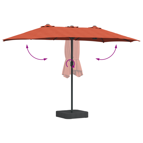 Trädgårdsparasol Terracotta 385 x 209 x 244 cm Polyester