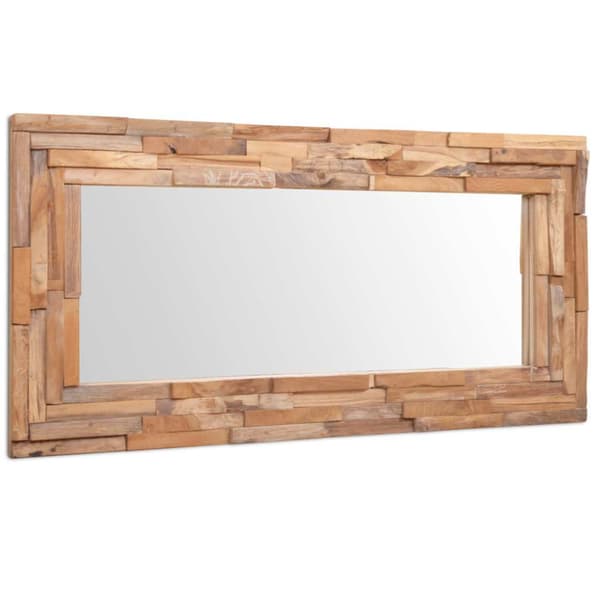 Prydnadsspegel teak 120x60 cm rektangulär