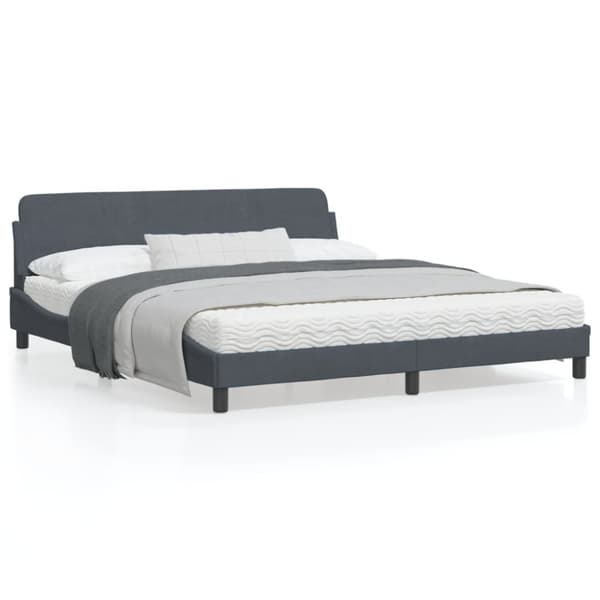 Bed Frame "Dover" Dark Grey 180x200 cm Velvet