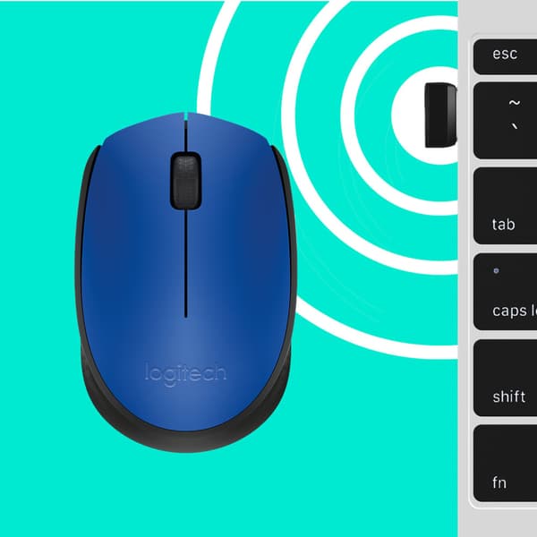 Logitech M171 Blue-K datormöss Ambidextrous RF Trådlös Optisk 1000 DPI