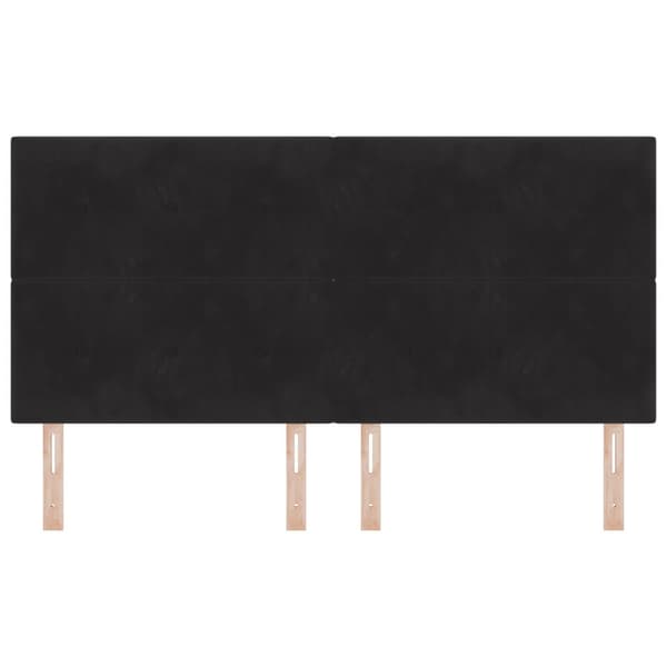 Huvudgavel Svart 180 cm Sammet