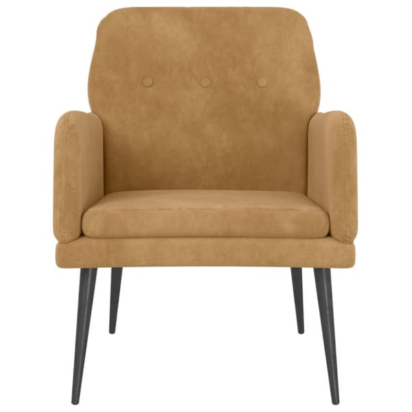 Fåtölj brun 62x79x79 cm sammet