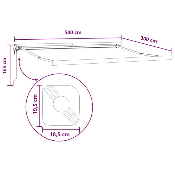 Markis Sand 500 × 300 cm Polyester och aluminium
